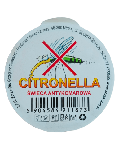 Citronella Świeca Antykomarowa I-19