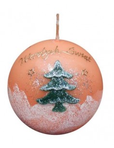 Świeca Kula fi 75 apl. wosk choinka